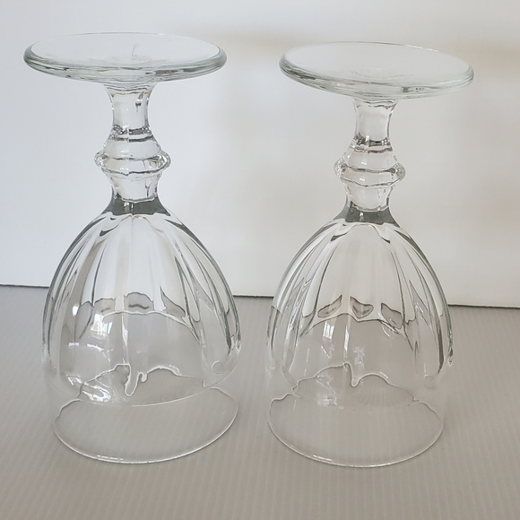 Set of 2 Libbey Gibraltar DURATUFF Crystal Clear iced Tea Clear Wine Glass VTG - Picture 7 of 7